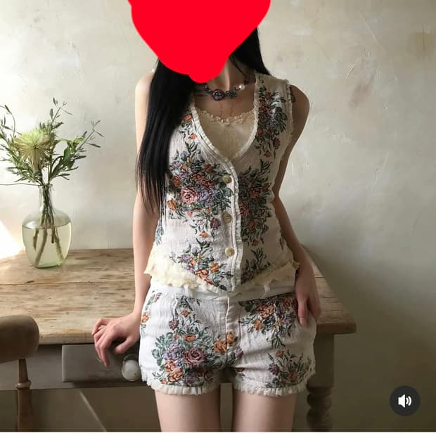 빈티지 플라워 셋업