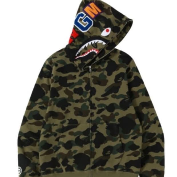 베이프 녹계 후드집업