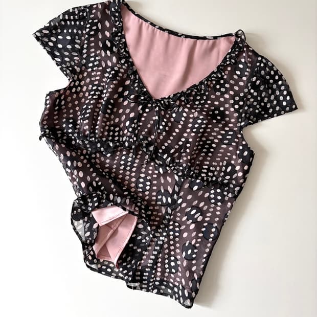 dot patterned blouse