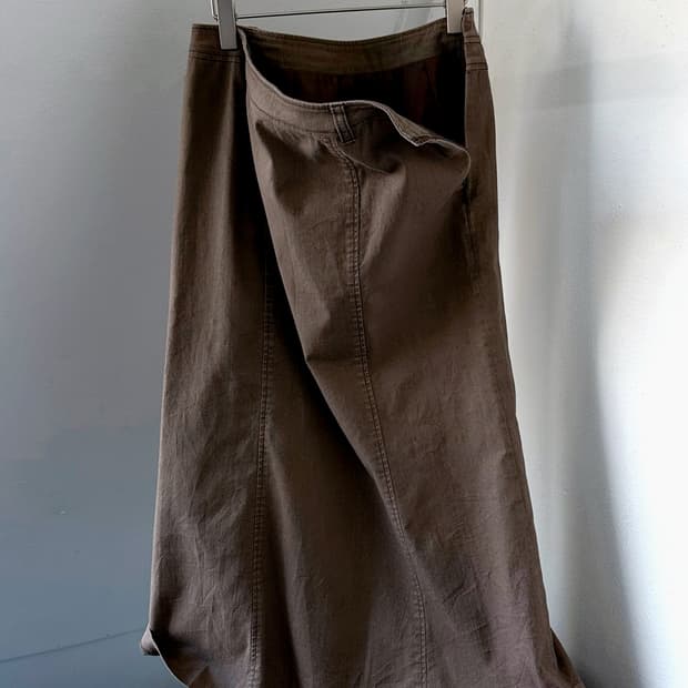 Natural linen cotton design panel skirt