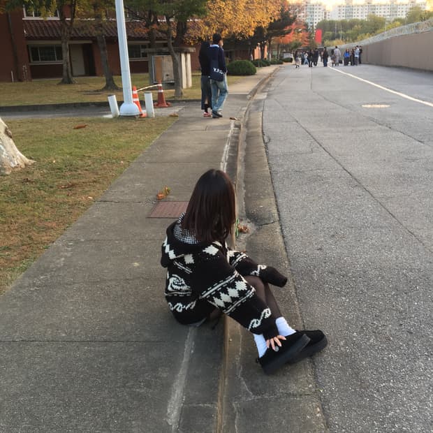 open yy 자카드 니트