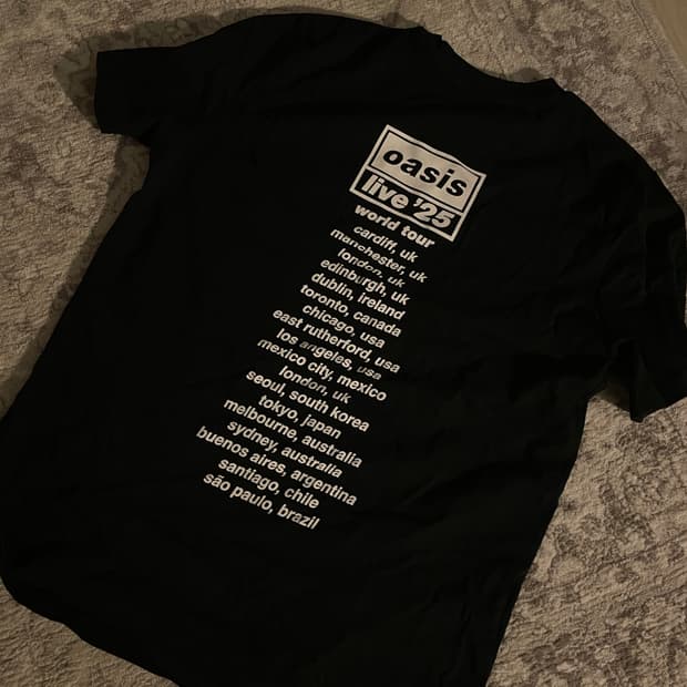 오아시스 Live '25 월드투어 검정 티셔츠