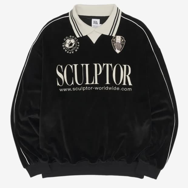 스컬프터 Velour Soccer Jersey Black L