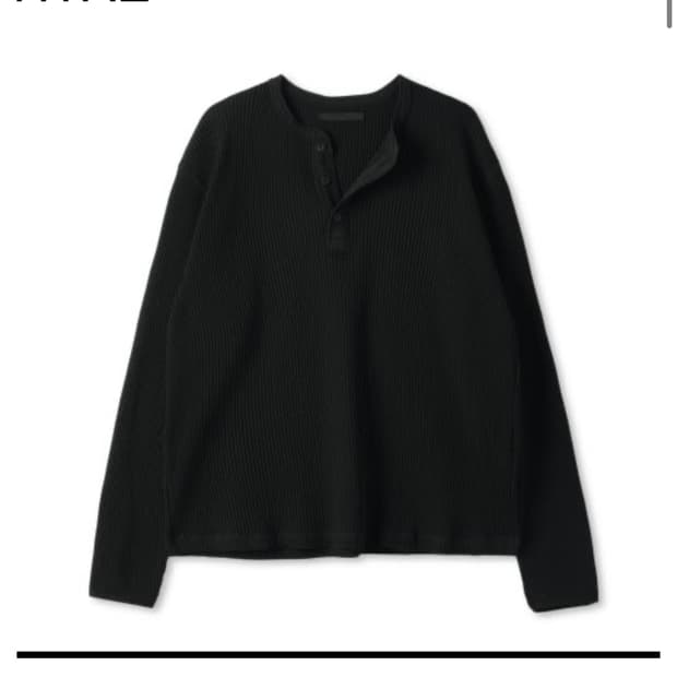Htae 90’s Thermal Henley Neck Gym Black
