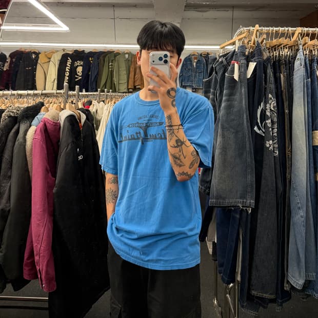 L) 할리데이비슨 빈티지 프린팅 반팔 티셔츠