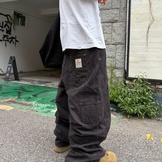 아오이로 커티드 더블니 팬츠 블랙 펄