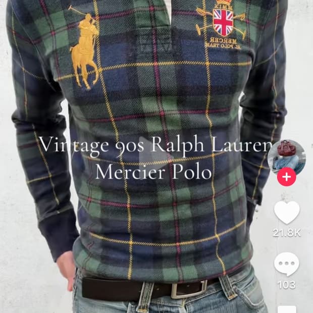 폴로 랄프로렌 블랙와치 빈티지 폴로셔츠