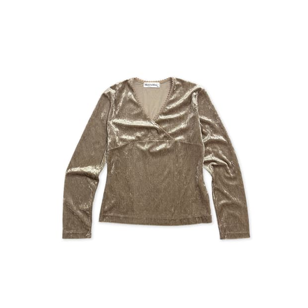 MATCH&MORE 벨루어 브이넥 긴팔 티셔츠