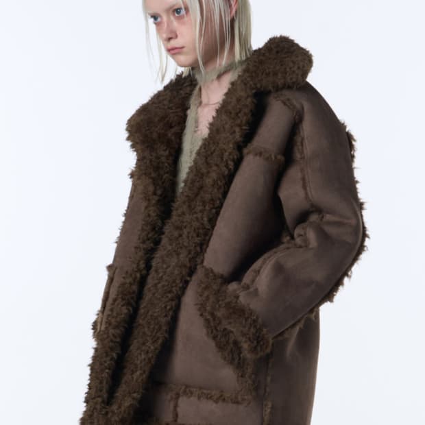 시어링 싱글 코트 [BROWN]