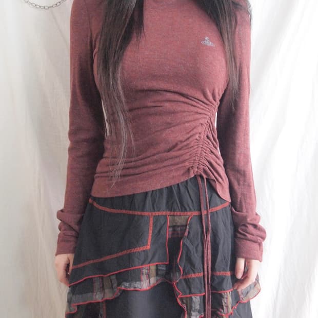 (새상품) 비비안웨스트우드 셔링 드레이프 롱슬리브