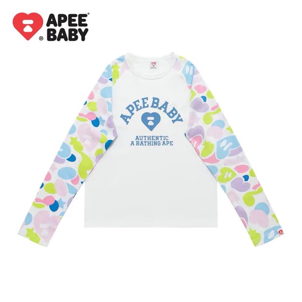 (오더) 베이프 APEE 여성 카모 래글런 티셔츠 멀티