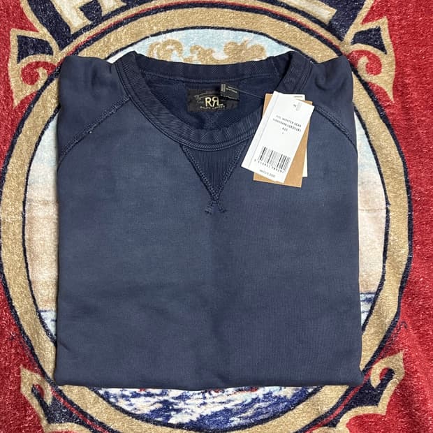 RRL 가먼트다이 프렌치테리 맨투맨 스웨트셔츠