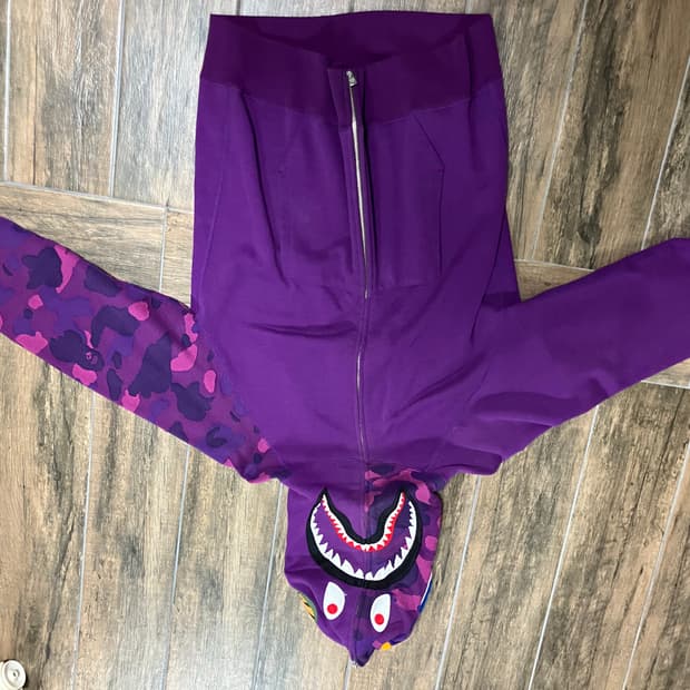 베이프bape 후드집업 퍼플/보라