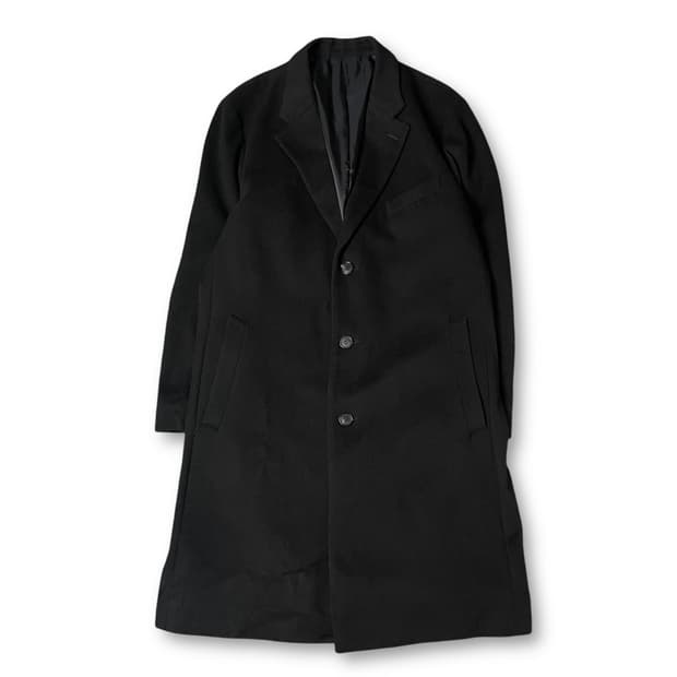 써모라이트 블랙 울 싱글 코트 110