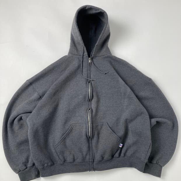 90s Russell Zip Up Hoodie (charcoal)