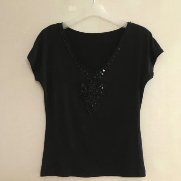 Beaded Cap Sleeve Top