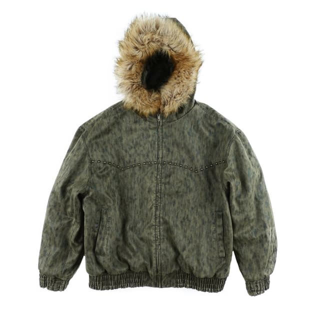 ERTR 퍼 스웨이드 자켓(후드집업) S