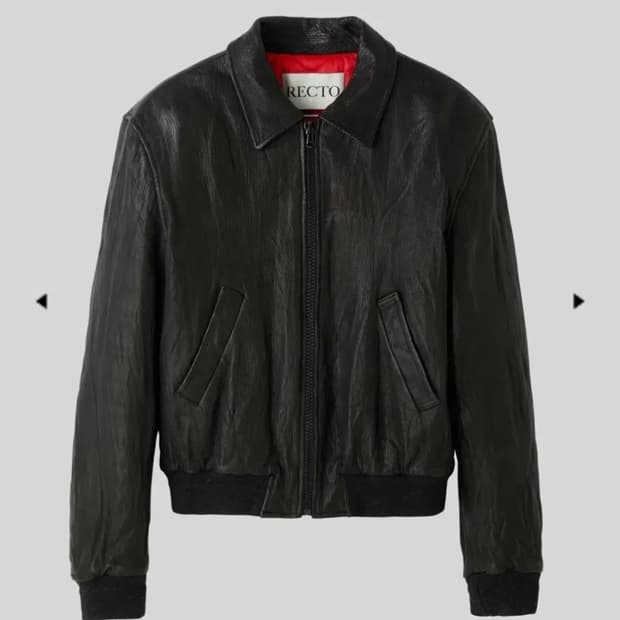 렉토 벤 크링클 레더 점퍼 L