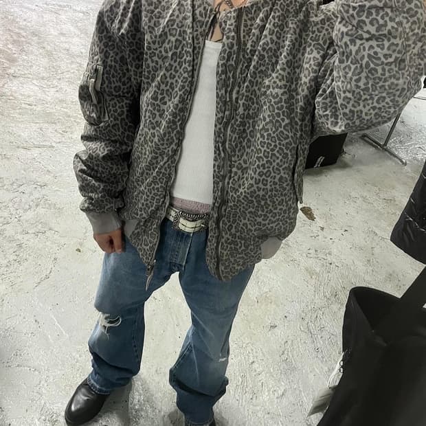 All Saints leopard ma-1 bomber jacket