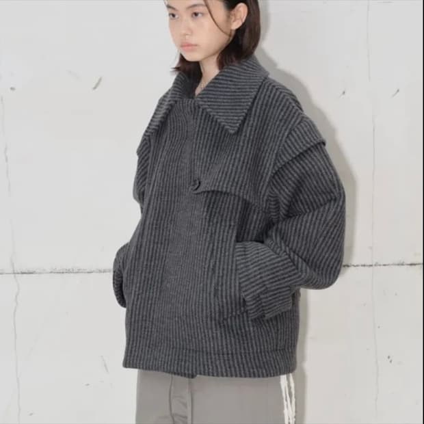 타입서비스 레이어드 하프코트 차콜