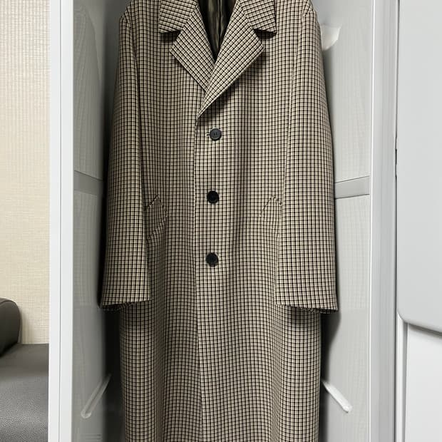 솔리드옴므 체크 싱글 코트 48사이즈