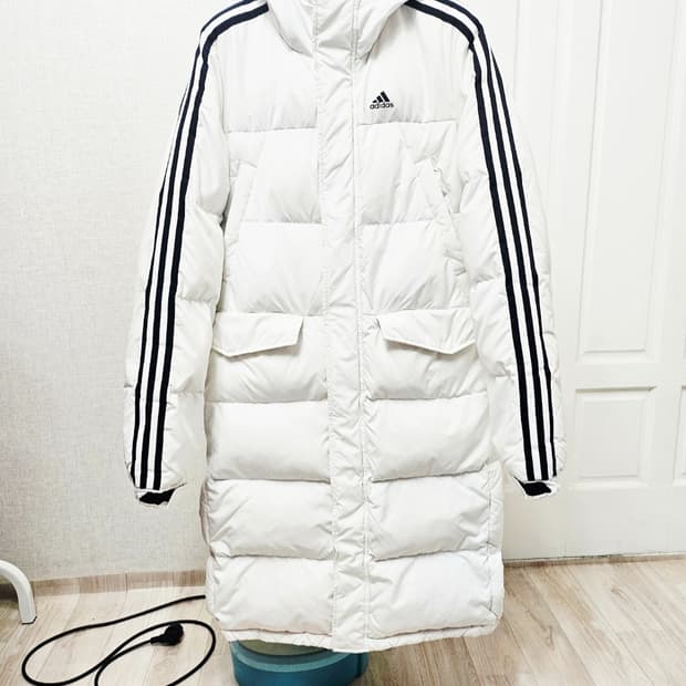 (90~95)S ☆우주매물☆ 아디다스 3st [흰검] 덕다운롱패딩