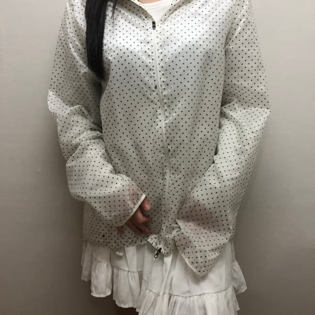 빈티지 나이키 화이트 도트 바람막이