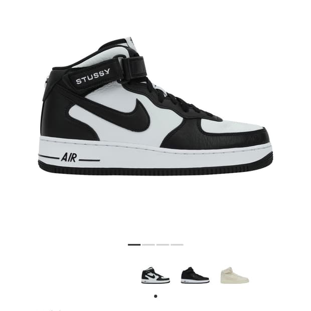 [260새상품] 나이키 x 스투시 에어포스 1 '07 미드 SP 블랙