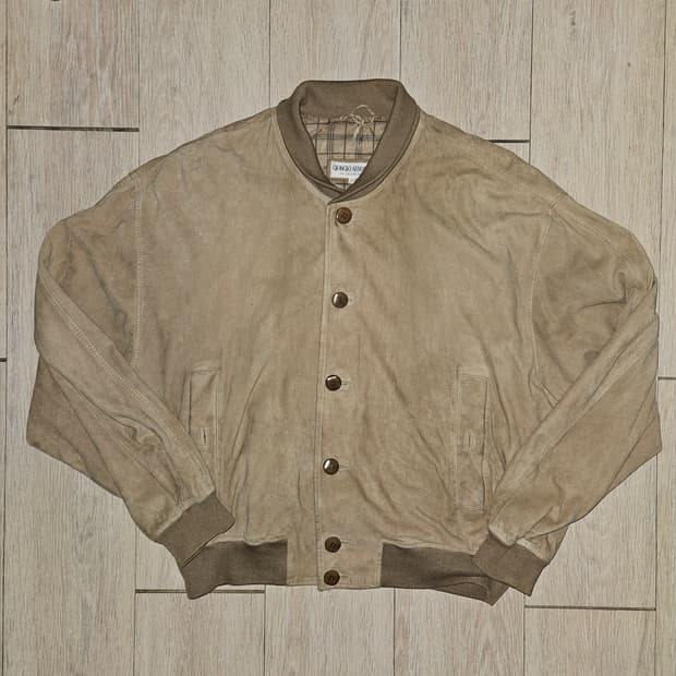 90s 조르지오 아르마니 레더 봄버 자켓