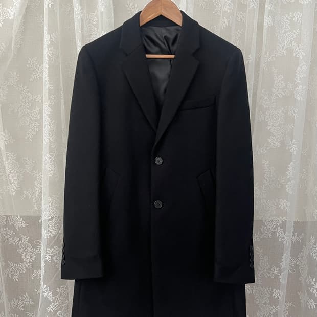 XS) 클럽모나코 캐시미어 블렌드 코트 블랙