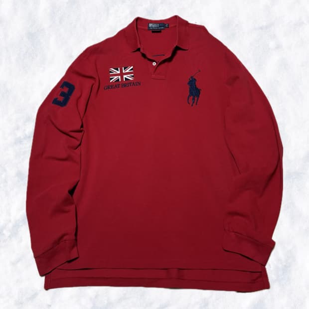 폴로 빅포니 영국 레드 네이비 긴팔 