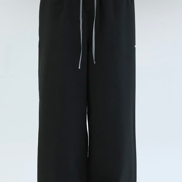 밈더워드로브 로고 체크 라운지 팬츠_블랙