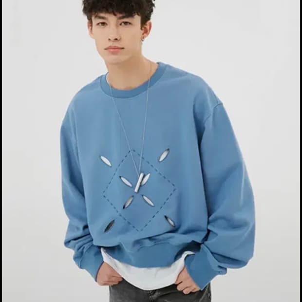 [새상품] 문선 맨투맨 더스티 블루
