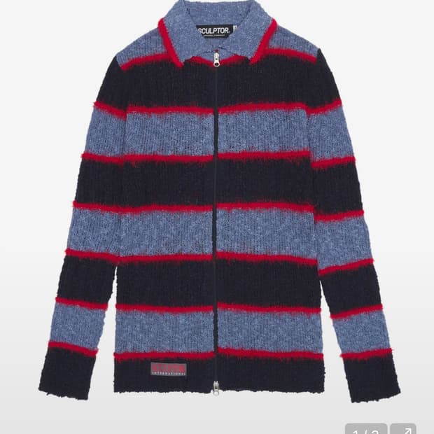 스컬프터 집업 니트