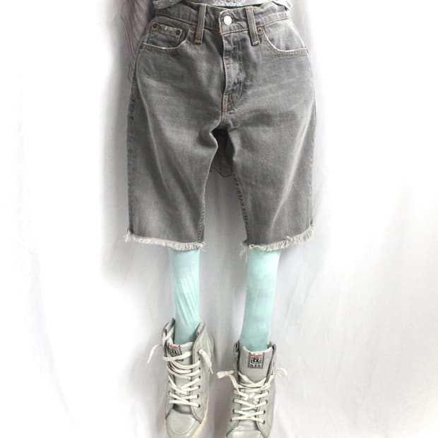LEVI'S classic grey denim carpri pants