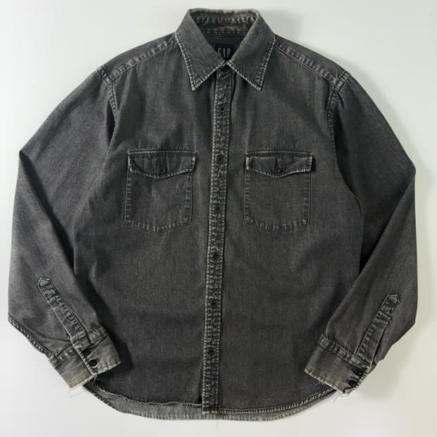 Gap  갭 90,s 코튼 포켓 차콜 셔츠 