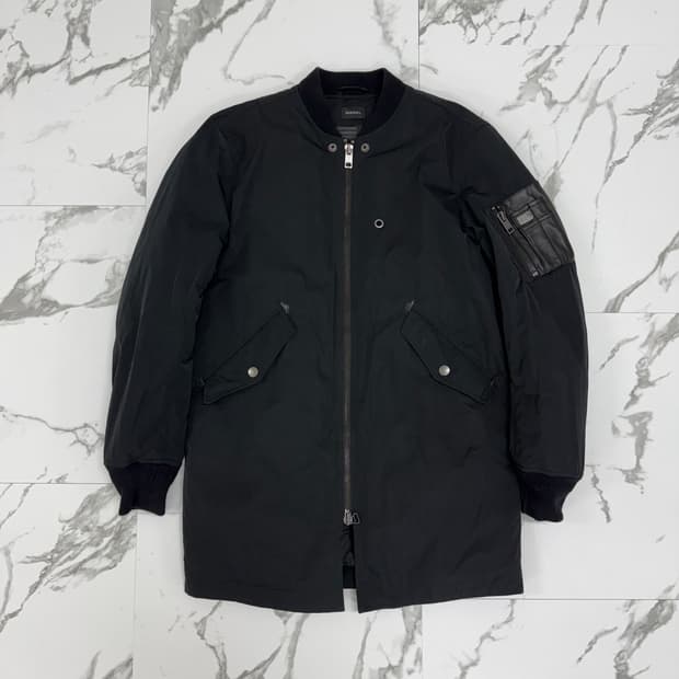 디젤 레더 포켓 롱 MA-1 플라이트 자켓