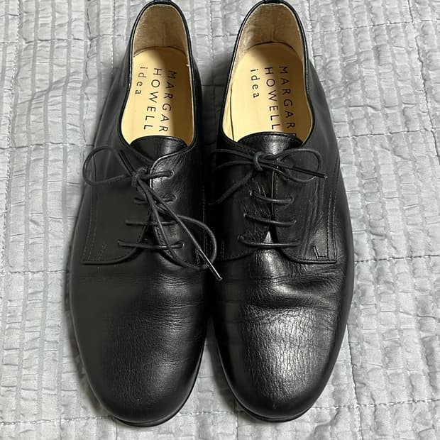 [240] 마가렛호웰 블랙 레더 더비슈즈