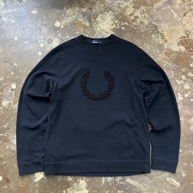 M) 프레드페리 로고 니트 맨투맨