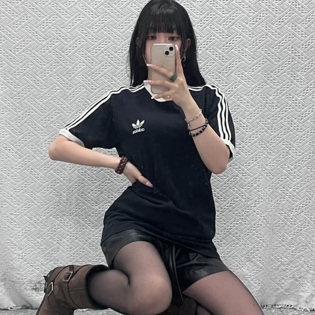 아디다스 아디컬러 클래식 3S 검흰 삼선 반팔티 2XL C12179