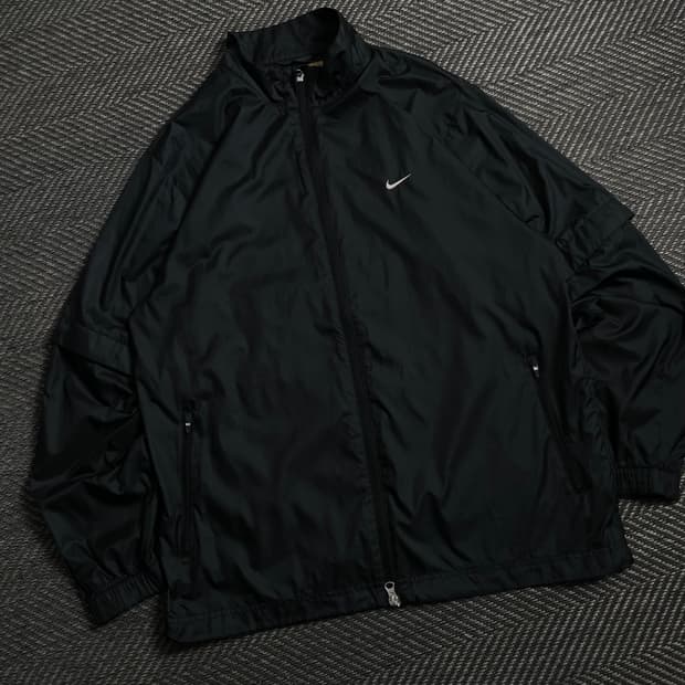 00s 나이키 골프 자수로고 탈부착 버튼 윈드 바람막이y 4515