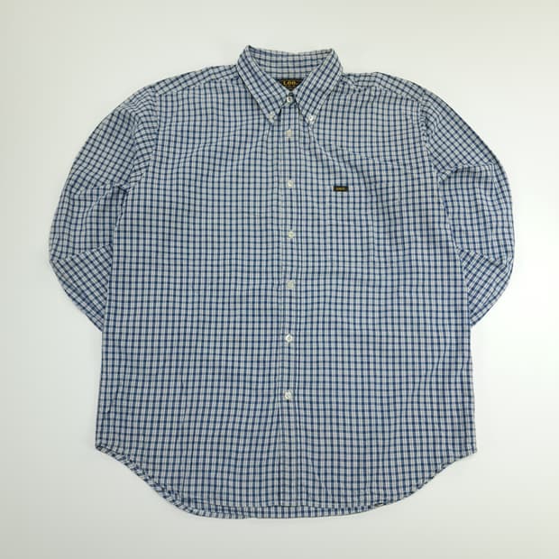 CN681 XL LEE 리 블루 스몰 타탄체크 긴팔 셔츠 남방