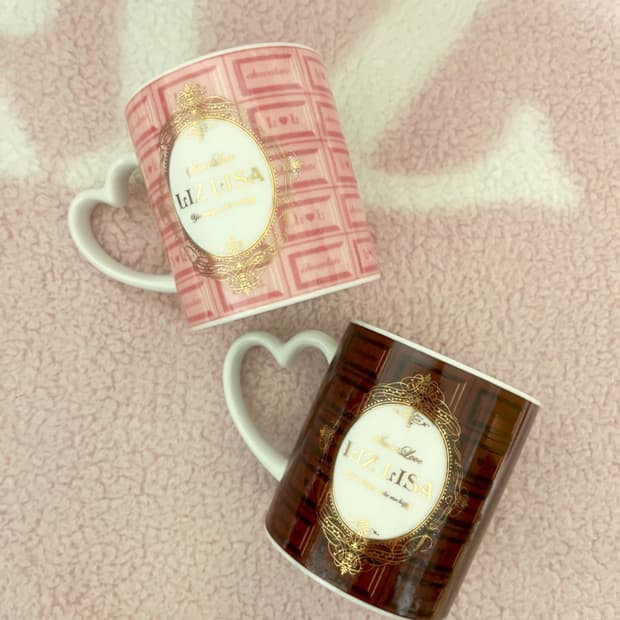 리즈리사 딸기초코 라떼갸루 히메갸루 방꾸템 초콜릿 하트 머그컵