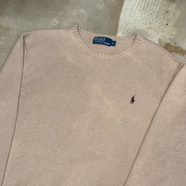 L 폴로랄프로렌 베이지 코튼 니트