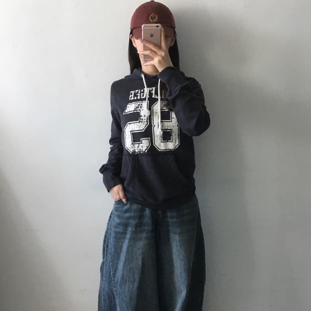타미힐피거 데미지 프린팅 후드티