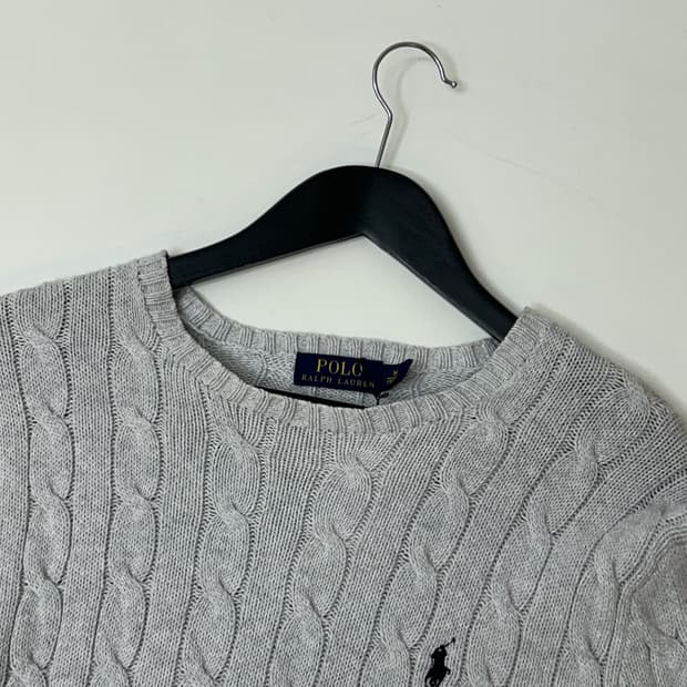 Polo 폴로 랄프로렌 라이트 그레이 케이블 니트