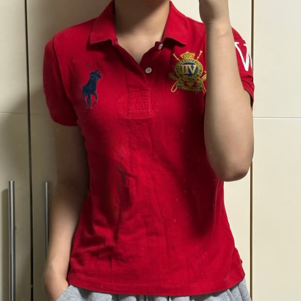 폴로 랄프로렌 빅포니 레드 희귀 카라티