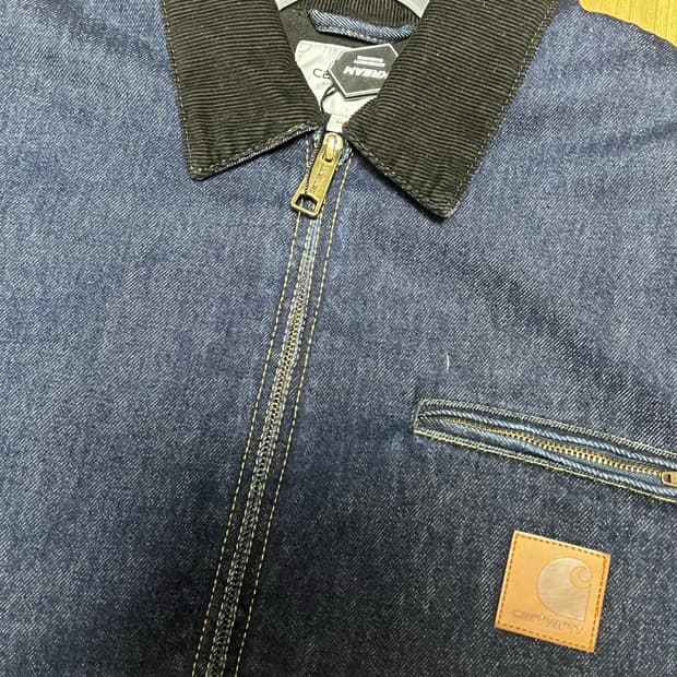 칼하트 WIP 디트로이트 자켓 블루 블랙