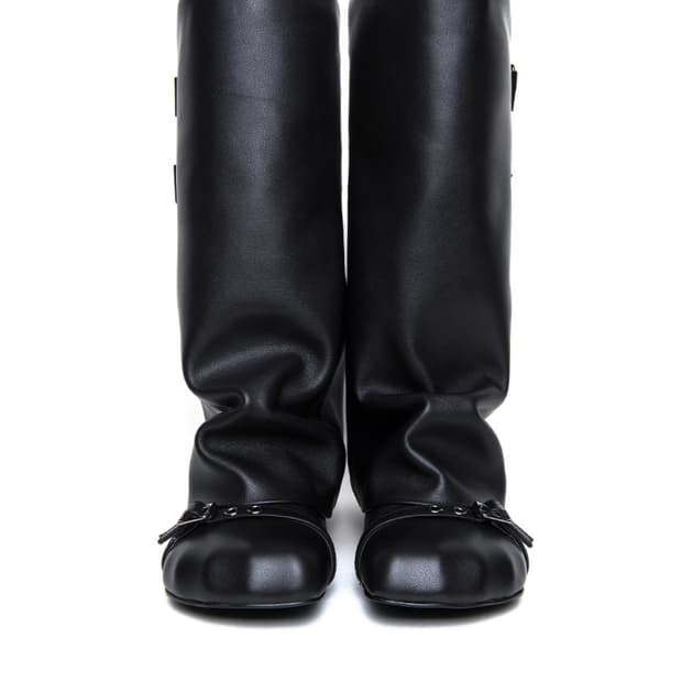 쓰리투에이티 ANIMAL WRINKLE LEAHTER BOOTS BLAC