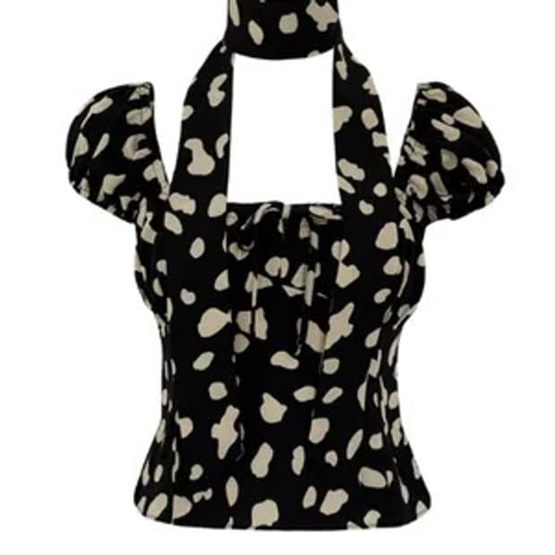 루루서울 달마시안 스카프 블라우스